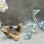 Molten Glass Wine Decanter With Stopper Teak Root Base, thumbnail 5 of 12