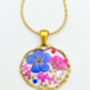 Necklace With Real Pink And Blue Flowers, thumbnail 5 of 11