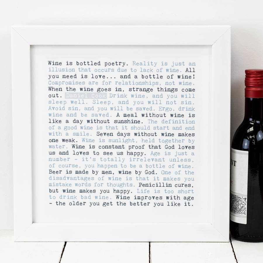 Wine Print Wine Lovers Gift By Coulson Macleod | notonthehighstreet.com