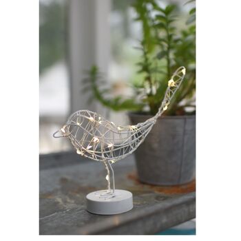 White Wire Sparkle And Shine Robin LED Decoration, 2 of 2