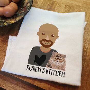 Build Your Own Personalised Cat Dad Gift Tea Towel, 2 of 12