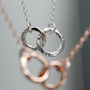 Sterling Silver Entwined Ring Necklace, thumbnail 2 of 5