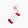 Hot Mess Organic Cotton Sports Socks In White, thumbnail 3 of 4