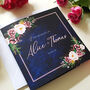 Blush And Blue Trifold Wedding Invitations, thumbnail 2 of 3