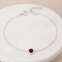 Personalised Sterling Silver January Birthstone Garnet Bracelet, thumbnail 2 of 11