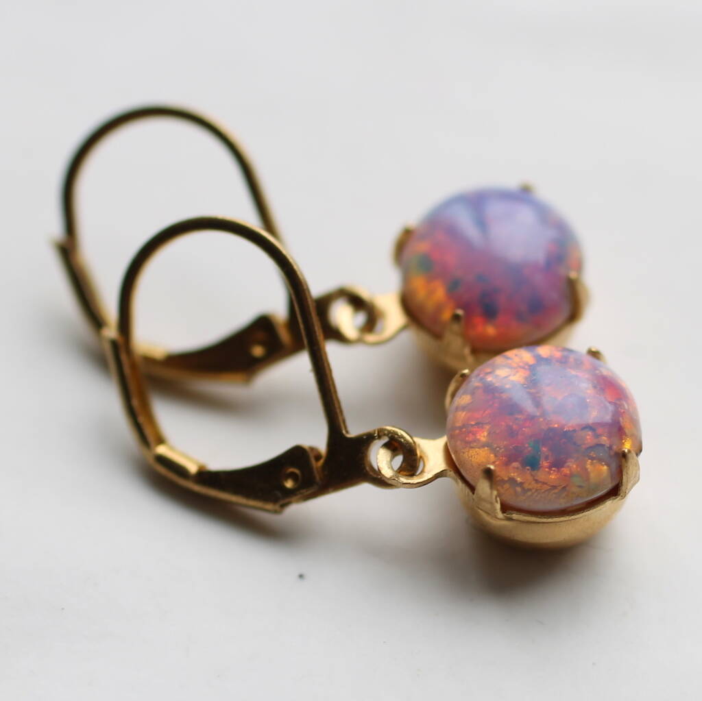 Small Pink Opal Earrings By Silk Purse Sows Ear 8380