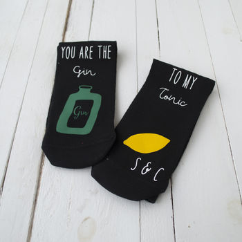 Personalised Gin And Tonic Love Socks, 2 of 2