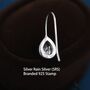 Sapphire Blue Cz Droplet Drop Hook Earrings, thumbnail 9 of 12