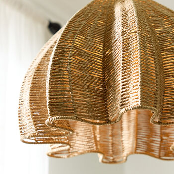 Sora Scalloped Rope Pendant Light Shade, 4 of 4