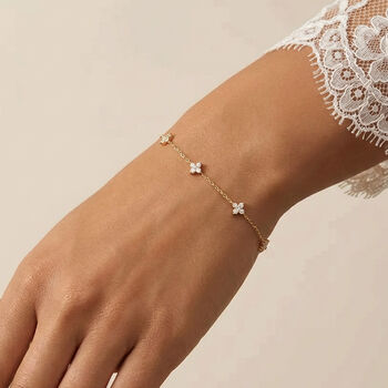 Gold Or Silver Flower Bracelet, Women's Jewellery, 3 of 10