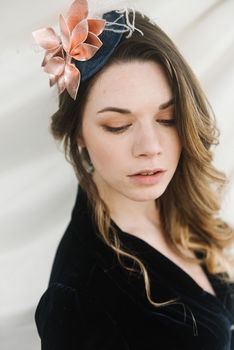 Rose Gold Leather Cocktail Hat 'Thea', 6 of 9