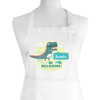 Personalised Dinosaur Childrens Apron, 2 of 3