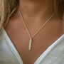 Engraved Vertical Bar Sterling Silver Necklace, thumbnail 2 of 8