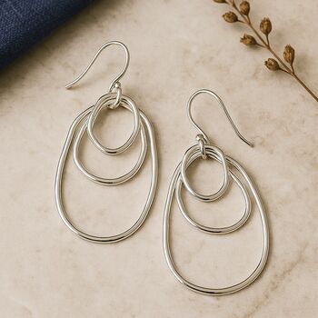 Statement Oval Hoops Drop Earrings, 2 of 5