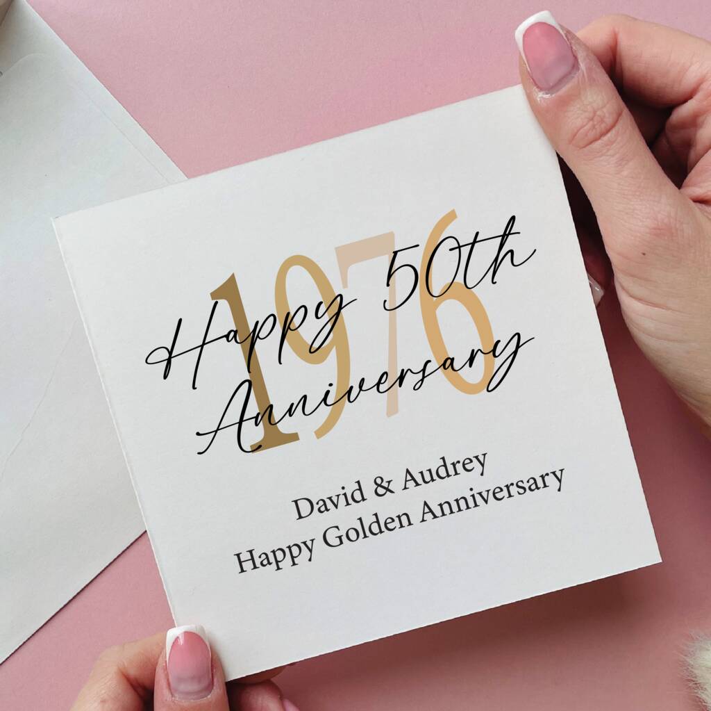 Personalised 50th Anniversary Golden Wedding Year Card, 1 of 1