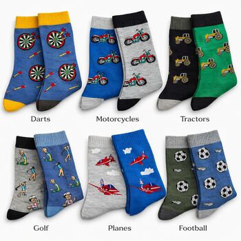 Football Themed Mens Bamboo Socks With Personalised Label Sleeve, 5 of 5