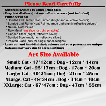 Metal Dog And Cat Set Wall Art Metal Garden Decor, 2 of 11