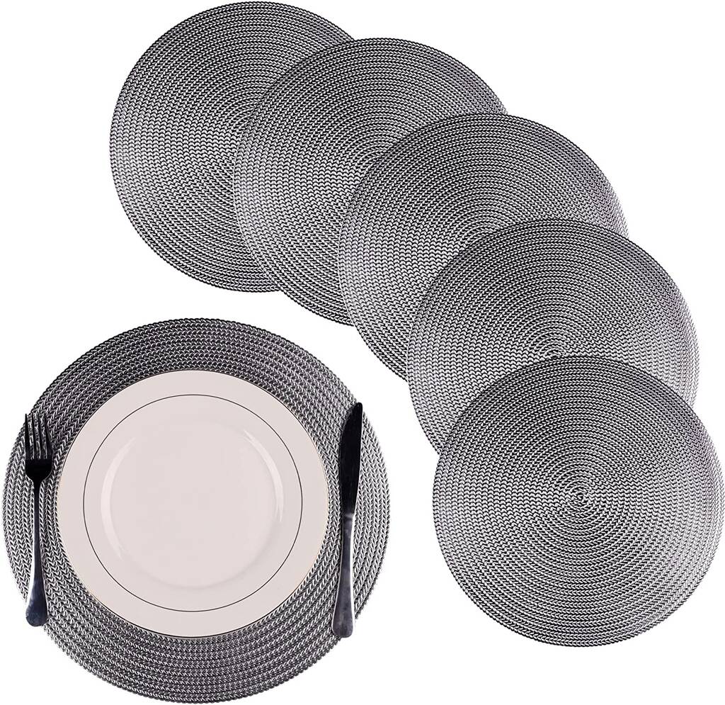 Set Of Six Round Silver Placemats Table Mats By Momentum