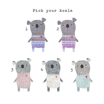 Babys First Christmas Or Pick Your Message Koala Card, 9 of 11