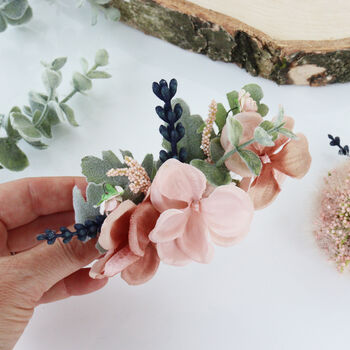 Blush Pink And Peach Bridal Flower Hair Comb, 4 of 10