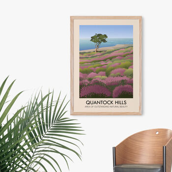Quantock Hills Aonb Travel Poster Art Print, 4 of 8