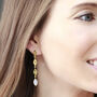 Hammered Gold Vermeil Tiered Labradorite Earrings, thumbnail 2 of 6