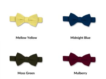 Children's Wedding Knitted Bow Ties | 30+ Colours, 8 of 9