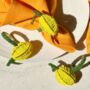 Lemon Beaded Napkin Rings Yellow • Set Of Four, thumbnail 3 of 5