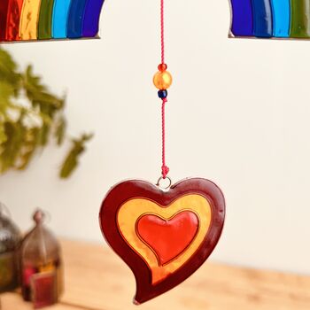Rainbow And Heart Stained Glass Effect Sun Catcher, 2 of 10