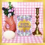 Light Blue And Gold Happy Birthday Card, thumbnail 1 of 1