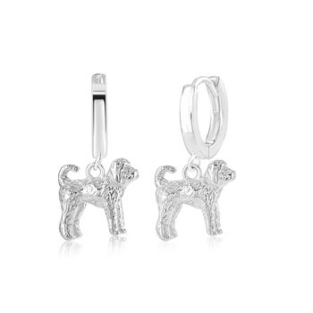 Sterling Silver Labradoodle 3D Earrings, 2 of 7