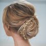 Celena Gold Leaf Starburst Pearl Bridal Headpiece, thumbnail 3 of 4