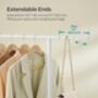 Extendable Clothes Rail Rolling Garment Rack, thumbnail 2 of 6