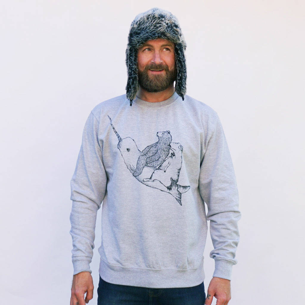 Bear And Narwhal Unisex Sweater, 1 of 6