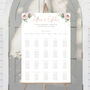 Wedding Table Plan In Pink Floral, thumbnail 1 of 6