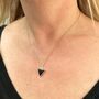 The Triangle Black Onyx Gemstone Necklace, Silver, thumbnail 2 of 4