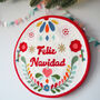 Punchneedle Feliz Navidad Kitsch Christmas Wreath, thumbnail 7 of 7