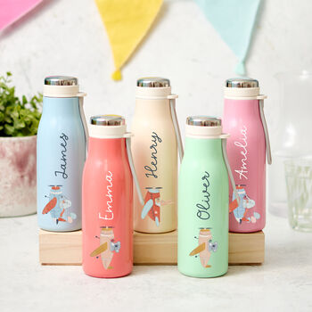 Personalised Kids Animal Water Bottle Gift, 3 of 6