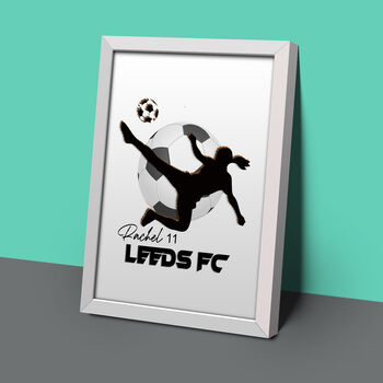 Personalised Girls Football 3D Art Print, 2 of 5