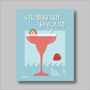 Strawberry Daiquiri Cocktail Print Four Colour Options, thumbnail 6 of 8