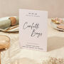 Confetti Sign A5 Wedding Sign Modern Minimal Script, thumbnail 1 of 5