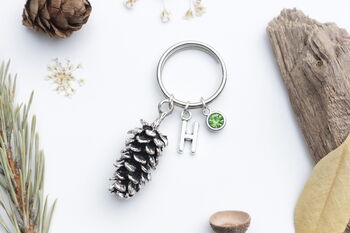 Pine Cone Keyring Woodland Nature Gift, 3 of 8