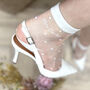 Bride's Personalised Sheer White Socks, thumbnail 1 of 4