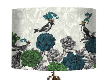 Blooming Birds Blue And Green Lampshade, 5 of 6