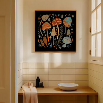 Mushroom Print, Fungi In Orange Colours, 2 of 6