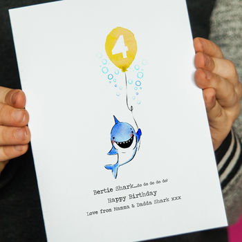 Personalised Baby Shark Age Birthday Card, 4 of 5
