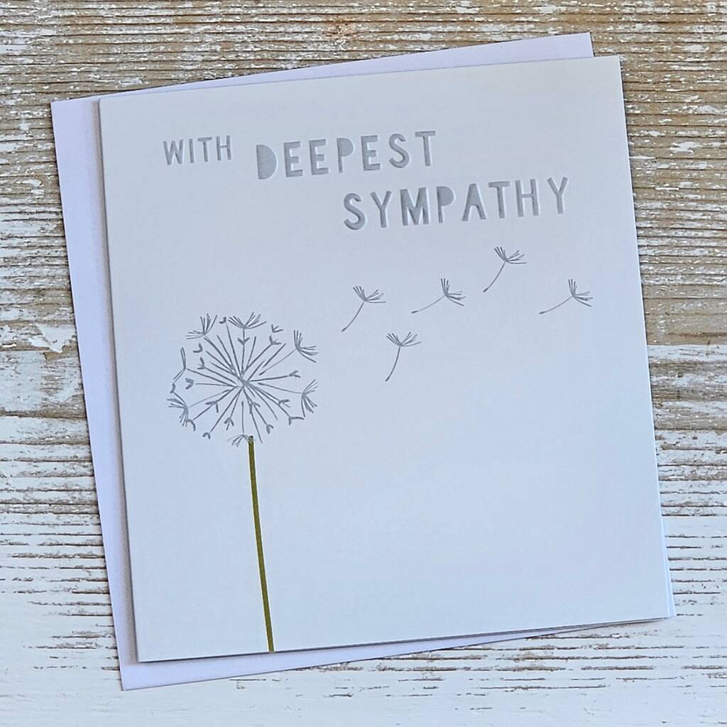 'With Deepest Sympathy' Dandelion Greetings Card