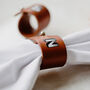 Monogrammed Leather Napkin Rings, thumbnail 4 of 8