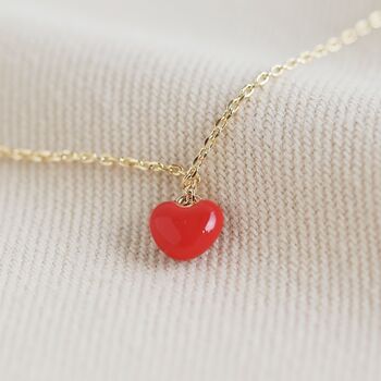 Tiny Enamel Heart Necklace, 6 of 11