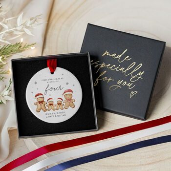 First Christmas Family Of Four Ornament Personalised Names, 3 of 7